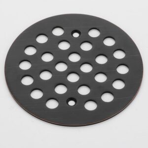 Bropury Round 4-1/4-Inch Screw-in Shower Strainer Drain Grate,Replacement Floor Ddrainer Cover with Screws,Bathtub Drain Strainers (Oil Rubbed Bronze)