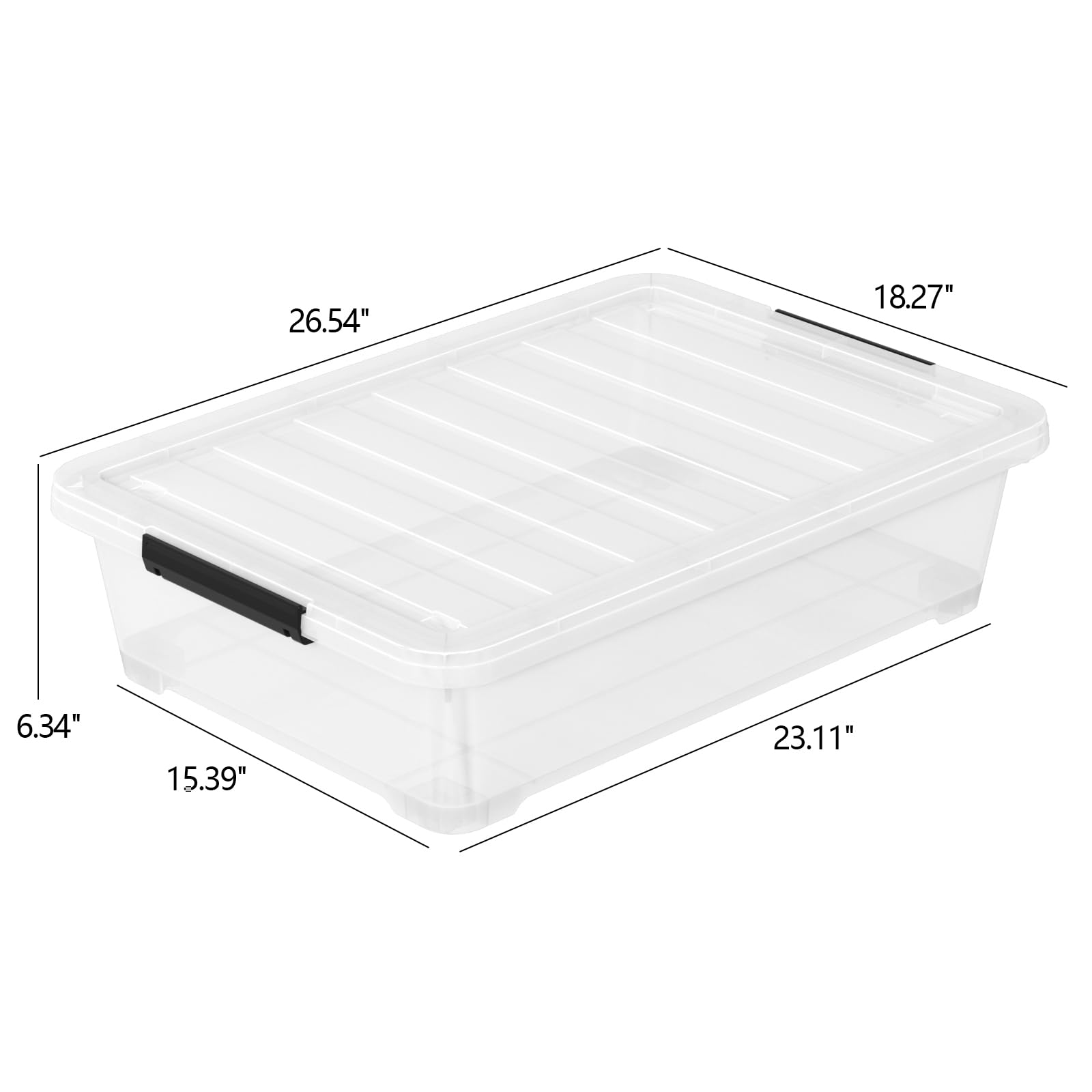 Melontray 40 Quart Under Bed Plastic Storage Bins with Lids, Set of 3 Under Bed Clear Storage Containers with Wheels