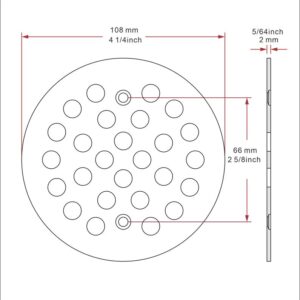 Bropury Round 4-1/4-Inch Screw-in Shower Strainer Drain Grate,Replacement Floor Ddrainer Cover with Screws,Bathtub Drain Strainers (Oil Rubbed Bronze)