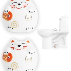 Toilet base bolt caps decorative ornaments ceramic toilet bolt covers bathroom decoration cat toilet bolt covers fun cat themed gadgets floor bolt replacement parts