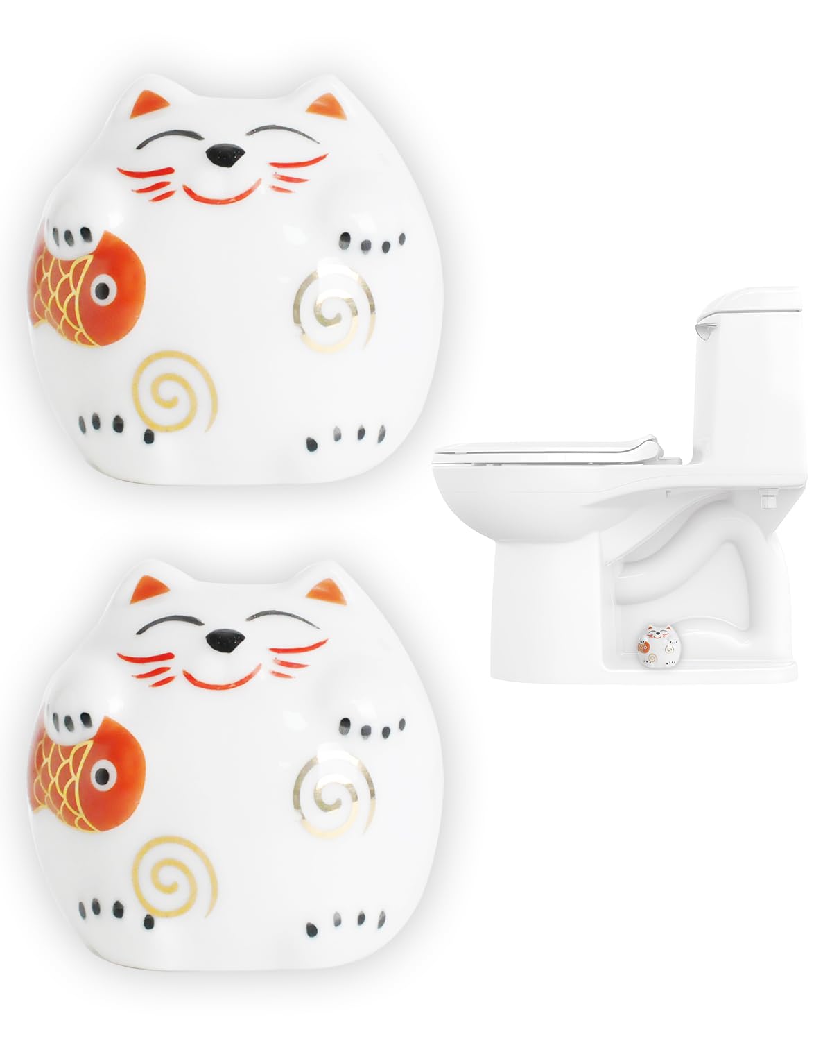 Toilet base bolt caps decorative ornaments ceramic toilet bolt covers bathroom decoration cat toilet bolt covers fun cat themed gadgets floor bolt replacement parts