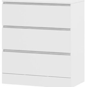 3 Drawer Dresser for Bedroom, Living Room, and Entryway, Small Dresser for Closet Organizer, White Tall Nightstand Chest of Drawers, 29.1 in High