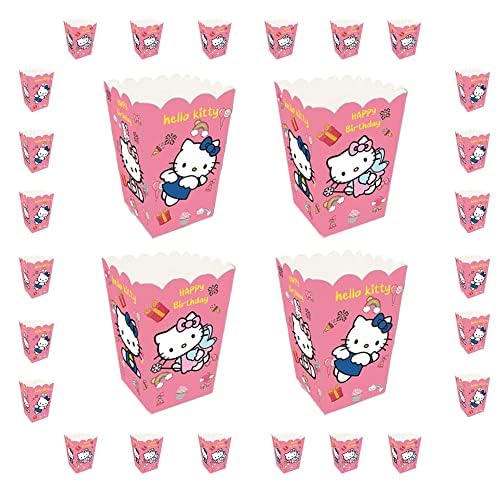 24PCS Cartoon cat theme Party Popcorn Boxes, Party Supplies,Favor Bags for Boys Girls Birthday Party Decorations