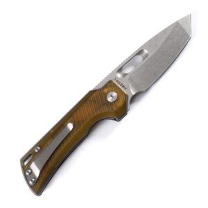 JEABROTHER Pocket Knife, 14C28N Blade Ultem Handle Camping Fishing Hunting Multi purpose Knife