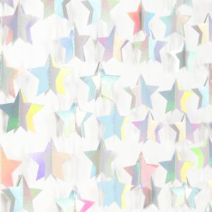 iridescent disco-holographic party-decorations christmas garland - 51ft neno 3d star streamers hanging banner,wedding birthday bachelorette baby bridal shower engagement valentines day decor hugtmr