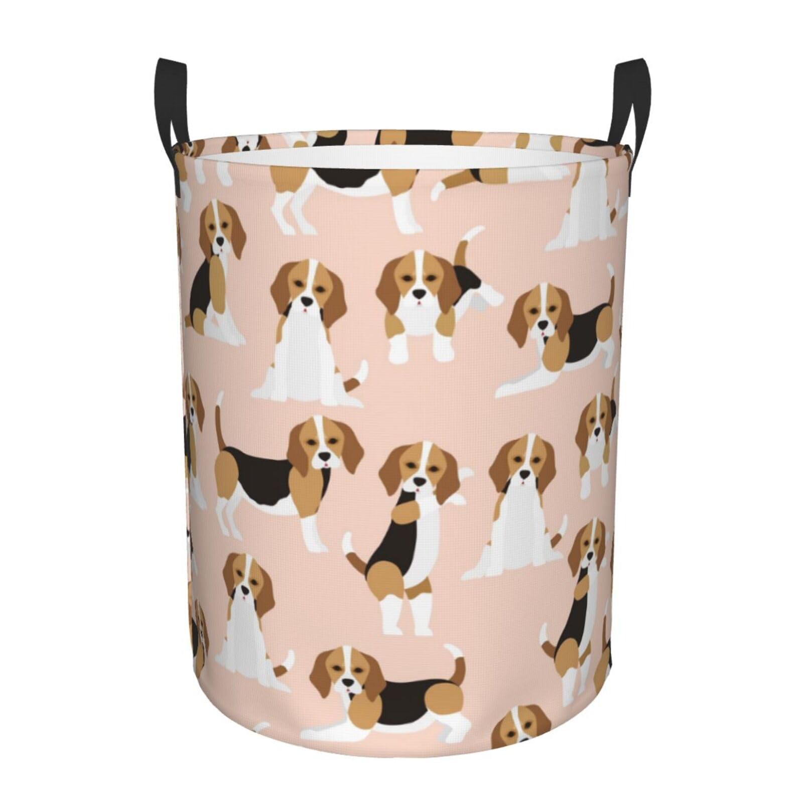 Pevtufa Beagle Dog On Brown Foldable Laundry Basket Organizer,Fabric Clothes Toy Storage Basket Nursery Hamper Storage Bin For Household Bedroom, Bathroom, College Dorm-Small