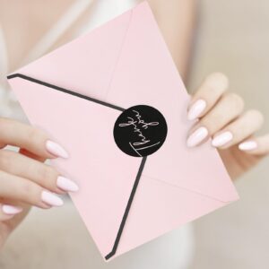 Whaline 36Pcs Thank You Cards with Envelopes and Stickers Pink Black Greeting Cards Blank Note Cards for Weddings Bridal Shower Baby Shower