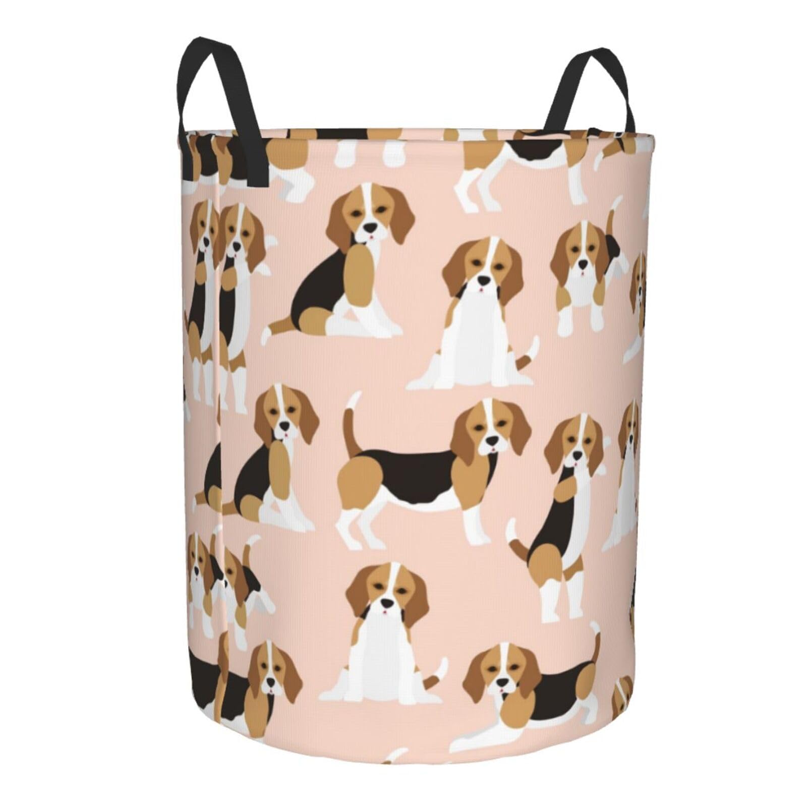 Pevtufa Beagle Dog On Brown Foldable Laundry Basket Organizer,Fabric Clothes Toy Storage Basket Nursery Hamper Storage Bin For Household Bedroom, Bathroom, College Dorm-Small