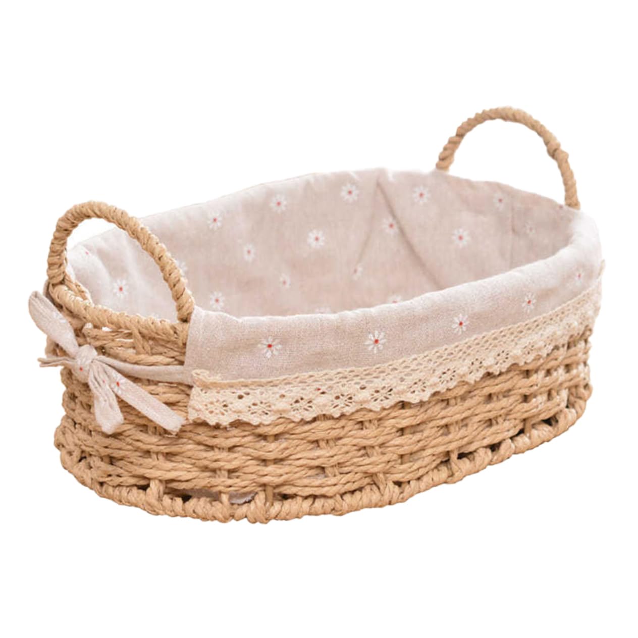 Amosfun Wicker Cutlery Basket Wardrobe Basket Small Wicker Basket Home Storage Basket Bread Magazine Storage Basket Seaweed Baskets Toy Basket Rattan Desktop Basket Baby Cosmetic