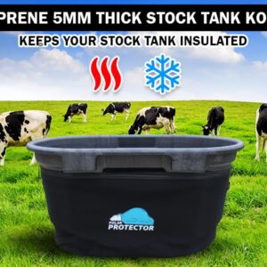 Polar Protector - 100 Gallon Oval Stock Tank Cover and Insulated 5mm Neoprene Slip Bundle Ice Water Bath Waterproof Keeps Tanks Clean and Insulated