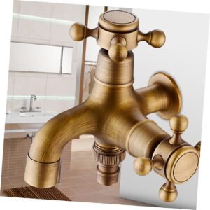 Homoyoyo 1pc Mixer Shower Taps for Bath Cross Knobs Bathroom Faucet Bath Taps Kitchen Tap Shower Faucet Bathtub Faucets Kitchen Sink Faucet European Style Washing Machine Antique