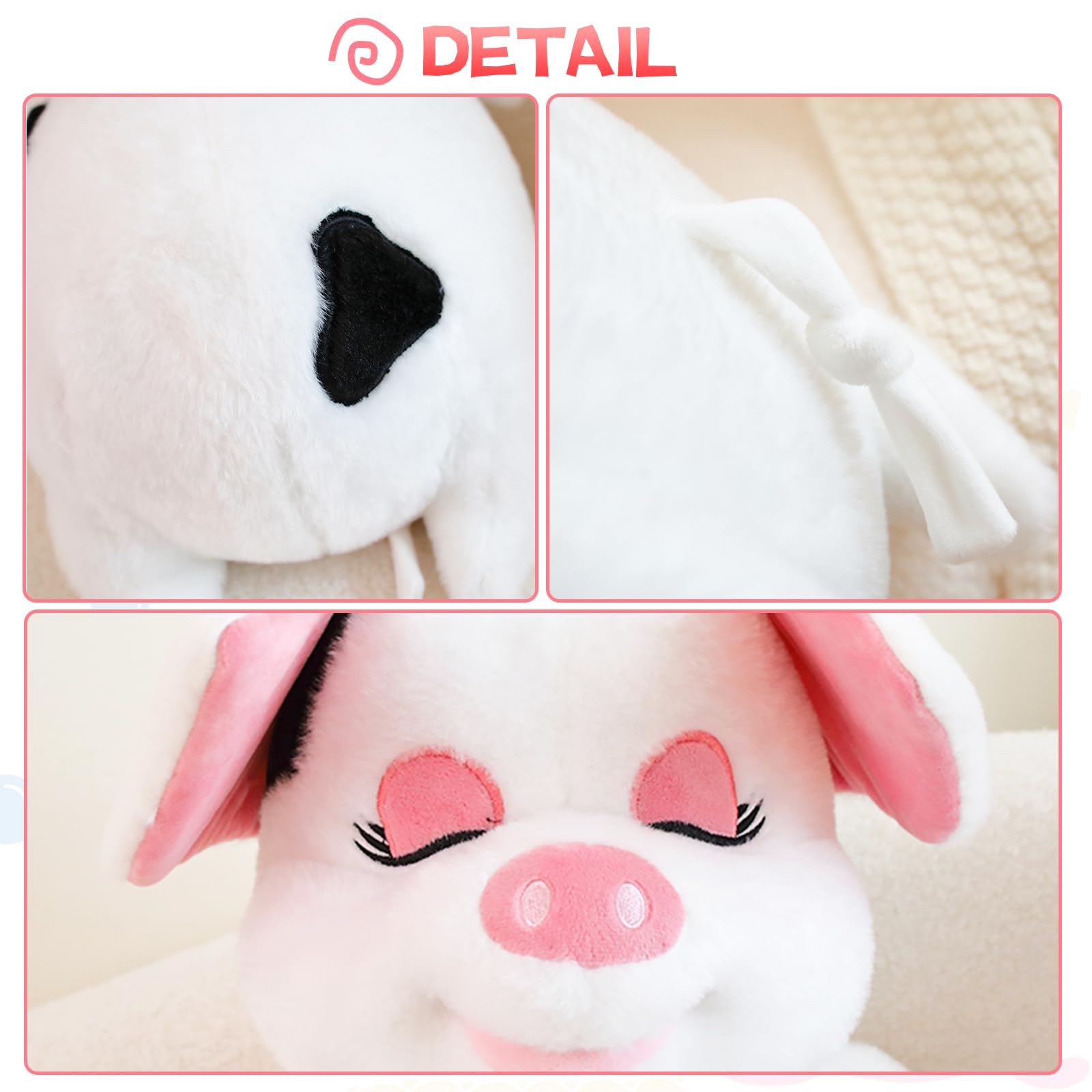 Pig Stuffed Animals Pig Plush Toys for Kids Toddlers Soft Cute Piggy Hugging Pillow Birthday Gifts for Girls Boys Christmas Xmas Gifts Halloween Easter Gifts for Toddlers,10 inch