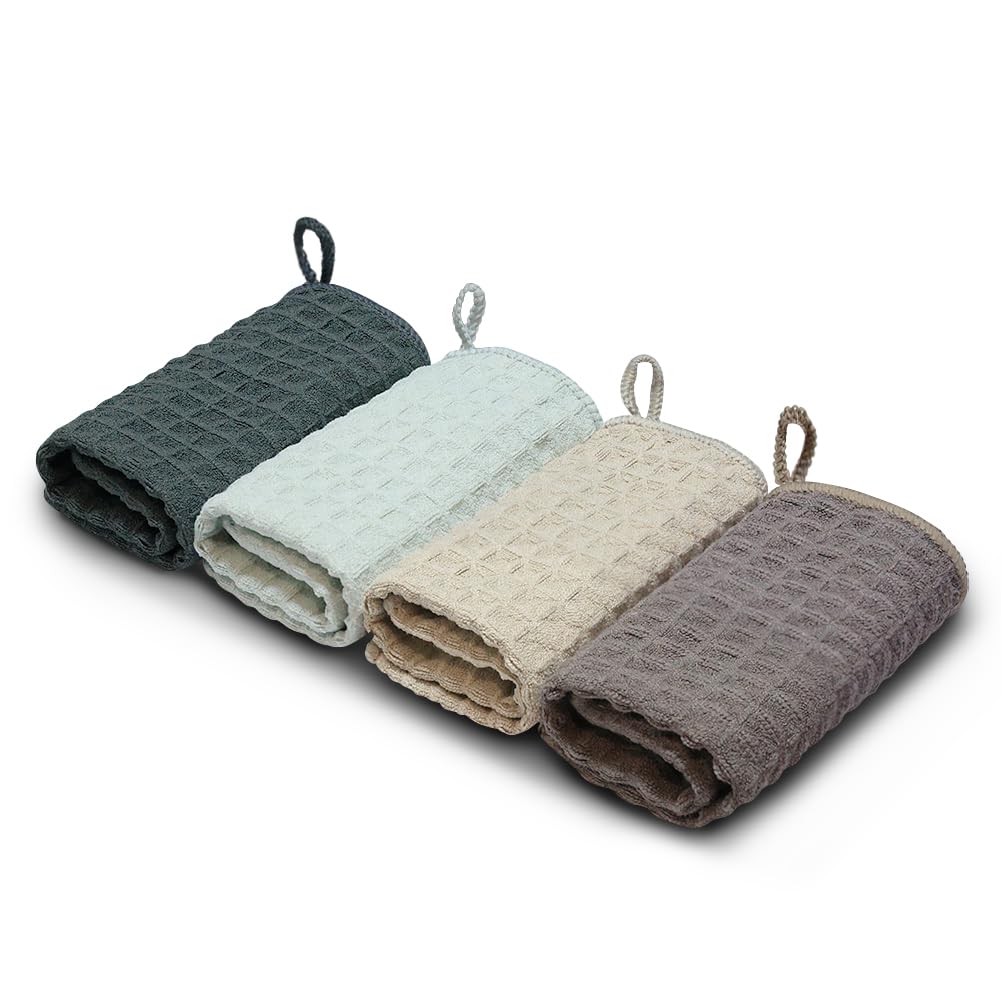 patiparrto Barista Micro Cloth Set 4 Pack Microfiber Cleaning Cloth Espresso Barista Cleaning Towels Coffee Bar Towel Cleaning Rags Espresso Machine Cleaning Accessories 12"x12"