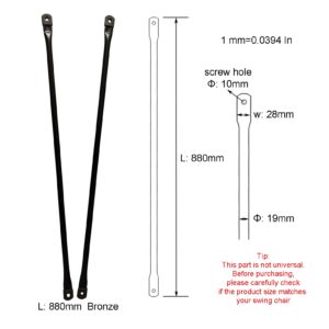 Timyrimy 88cm/34.6inch Garden Swing Replacement Rods, Bronze Metal Round Rods for Hanging Swing Seat to Frame (2PCS/CTN)