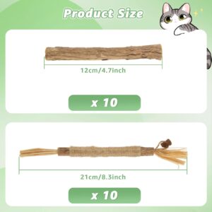 LDXDRU 20Pcs Silvervine Sticks for Cats, Natural Cat Chew Toys, Nylatails Silvervine Dental Stick for Dental Care, Edible Matatabi Cat Chew Sticks for Teeth Cleaning, Kitty Toys for Indoor Cats