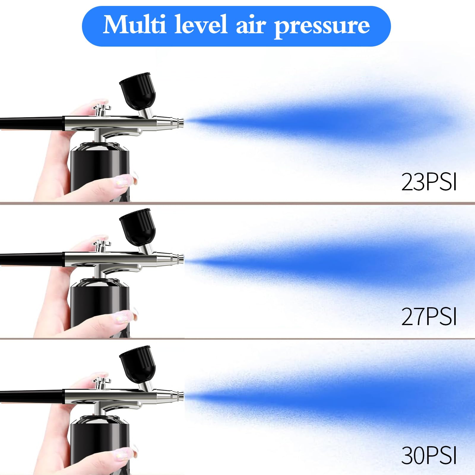 Airbrush Kit Rechargeable Cordless Airbrush Compressor Portable Handheld Airbrush Air Brush for Model Painting,Nail Art,Cake decoration,Makeup, Barber (Black)