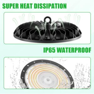 Probapro LED UFO High Bay Lights: 100W UFO Lamp LED High Bay Shop Lighting Fixtures - Dimmable 3000K/4000K/6000K 10000LM Commercial Warehouse Garage UFO High Bay Lights 4PACK