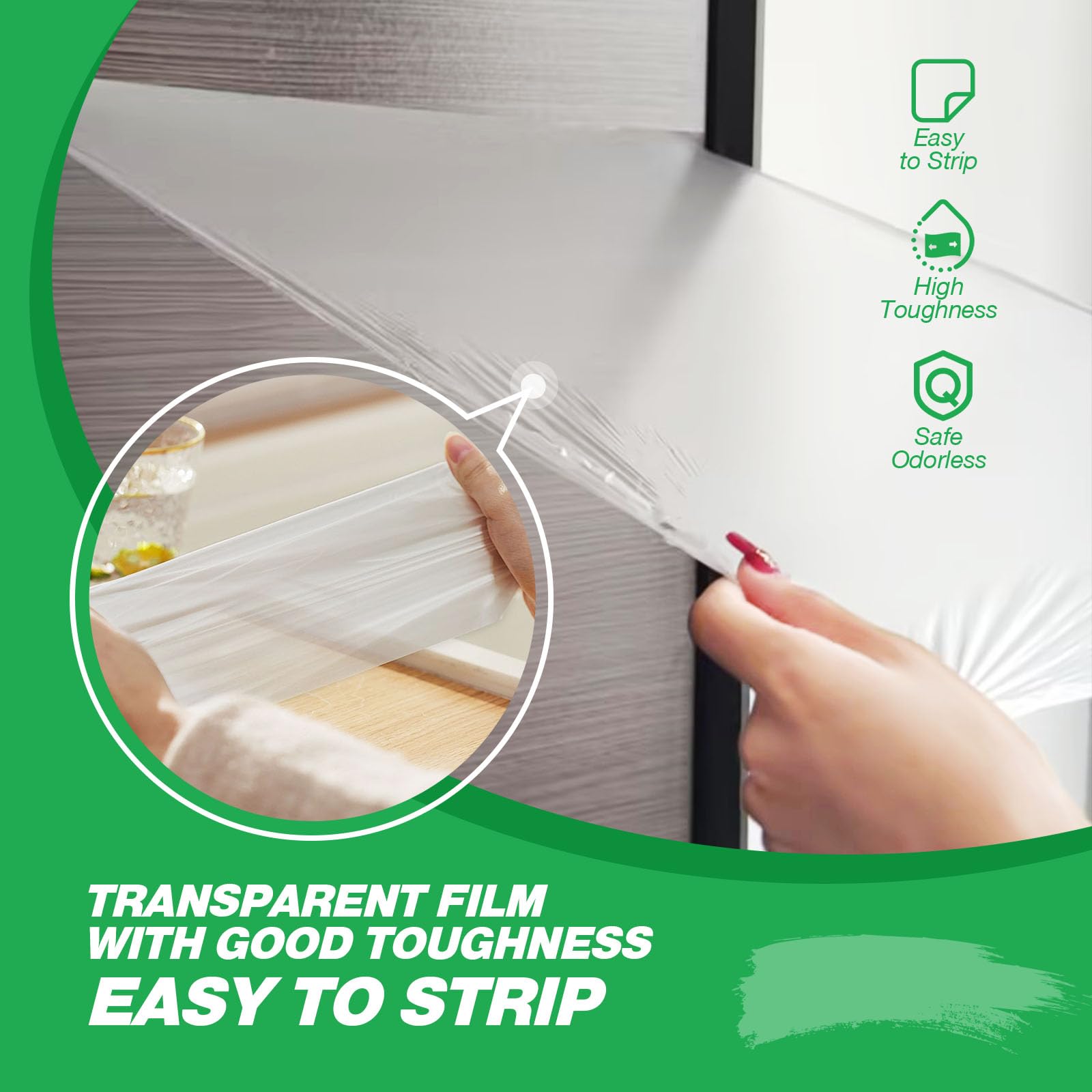 E-SDS Masking Liquid Tape, Transparent Peelable Coating, Used for Priming Window Painting, 1 Quart