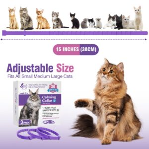 Cat Calming Collar Calming Collar for Cats 3 Pack Calming Cat Collar Relieve Stress and Anxiety Calming Collar Relax Cat Pheromone Collar Suitable for Small Medium and Large Cats Calming Cat Collars