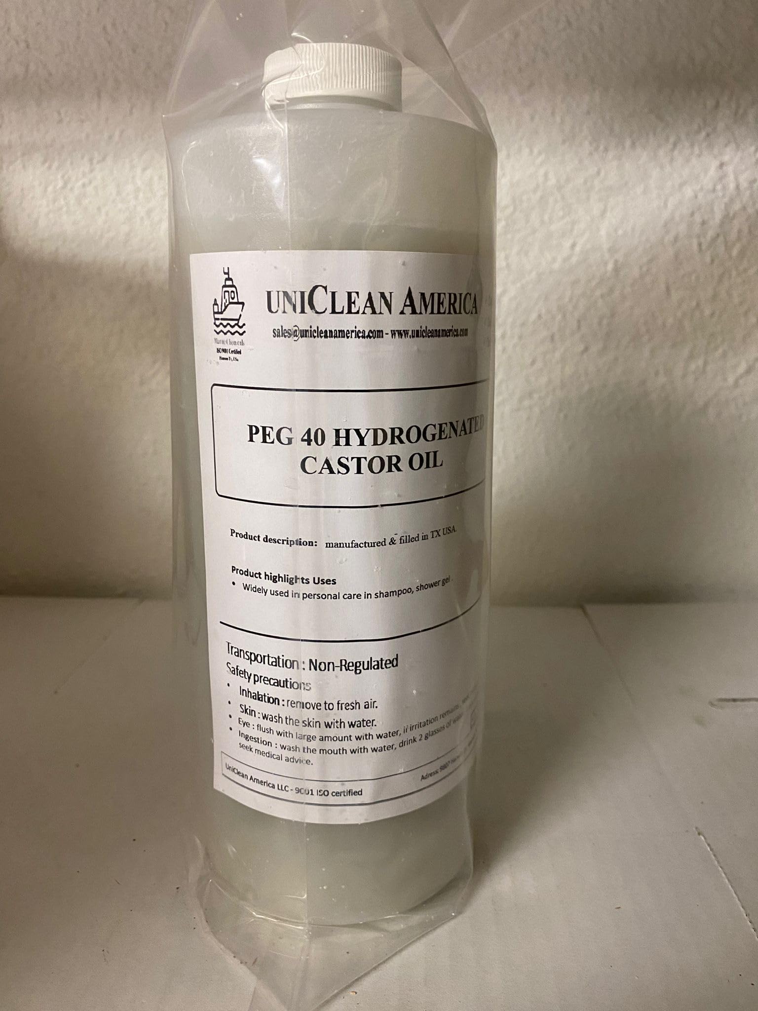 PEG 40 HYDROGENATED Castor Oil SURFACTANT- for Beauty & Cosmetic USE Water in Oil Making - Made in USA (Size: 32 fl oz)