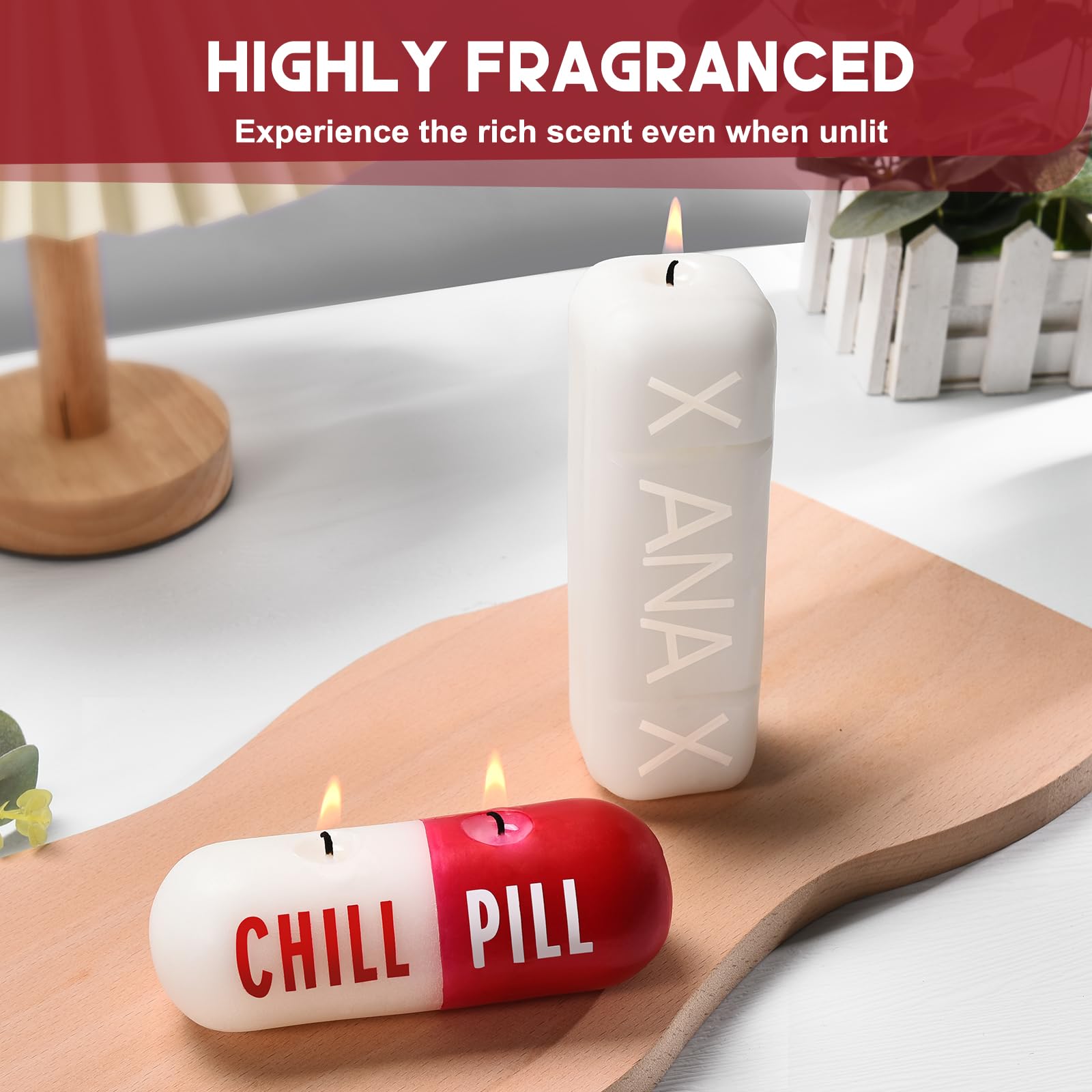 Xanax Candle - Chill Pill Candle - Cute Candles for Cool Gifts - Weird Candles for Any Occasion - Cute Things for Aesthetic Room Decor - Cool Candles for Cool Things - Prank Candles