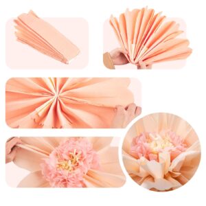 SUNBEAUTY 4 PCS 20" Hot Pink Orange Party Decorations Giant Paper Flowers Tissue Paper Flowers Paper Flowers Decorations Spring Party Decorations Flower Birthday Party Decorations