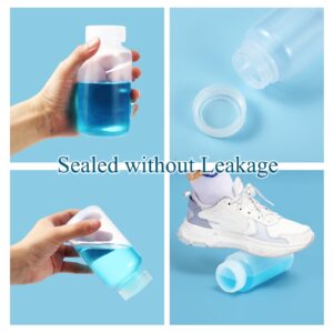 Hoolerry 20 Pcs Sample Bottles 2 Oz/ 60ml Wide Mouth Plastic Bottles Laboratory Grade Polypropylene Reagent Bottles Clear Liquids Storage Bottles with Screw Caps for Lab or storage