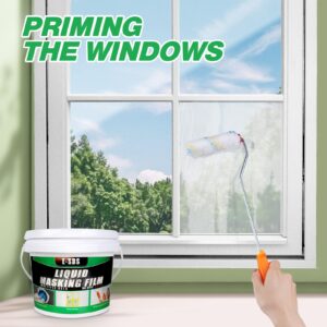 E-SDS Masking Liquid Tape, Transparent Peelable Coating, Used for Priming Window Painting, 1 Quart