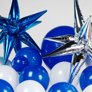 yeewaka royal blue and silver balloon garland arch kit 160+pcs with silver and Blue star balloons for Men birthday 2024 Graduation Ceremony Prom decorations