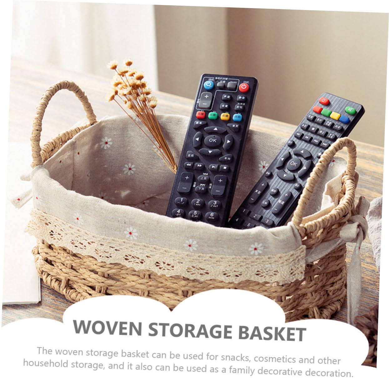 Amosfun Wicker Cutlery Basket Wardrobe Basket Small Wicker Basket Home Storage Basket Bread Magazine Storage Basket Seaweed Baskets Toy Basket Rattan Desktop Basket Baby Cosmetic