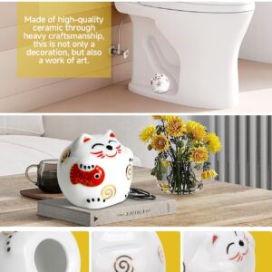 Toilet base bolt caps decorative ornaments ceramic toilet bolt covers bathroom decoration cat toilet bolt covers fun cat themed gadgets floor bolt replacement parts