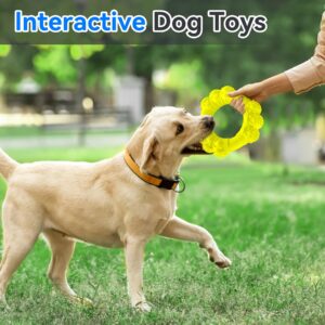 DAOZIJI Indestructible Dog Chew Ring Toys for Aggressive Chewers, Super Chewer Dog Toys for Medium Large Dogs, Puppy Teething Rings for Relax, Interactive Dog Ring Toys, Heavy Duty Dog Teething Toys