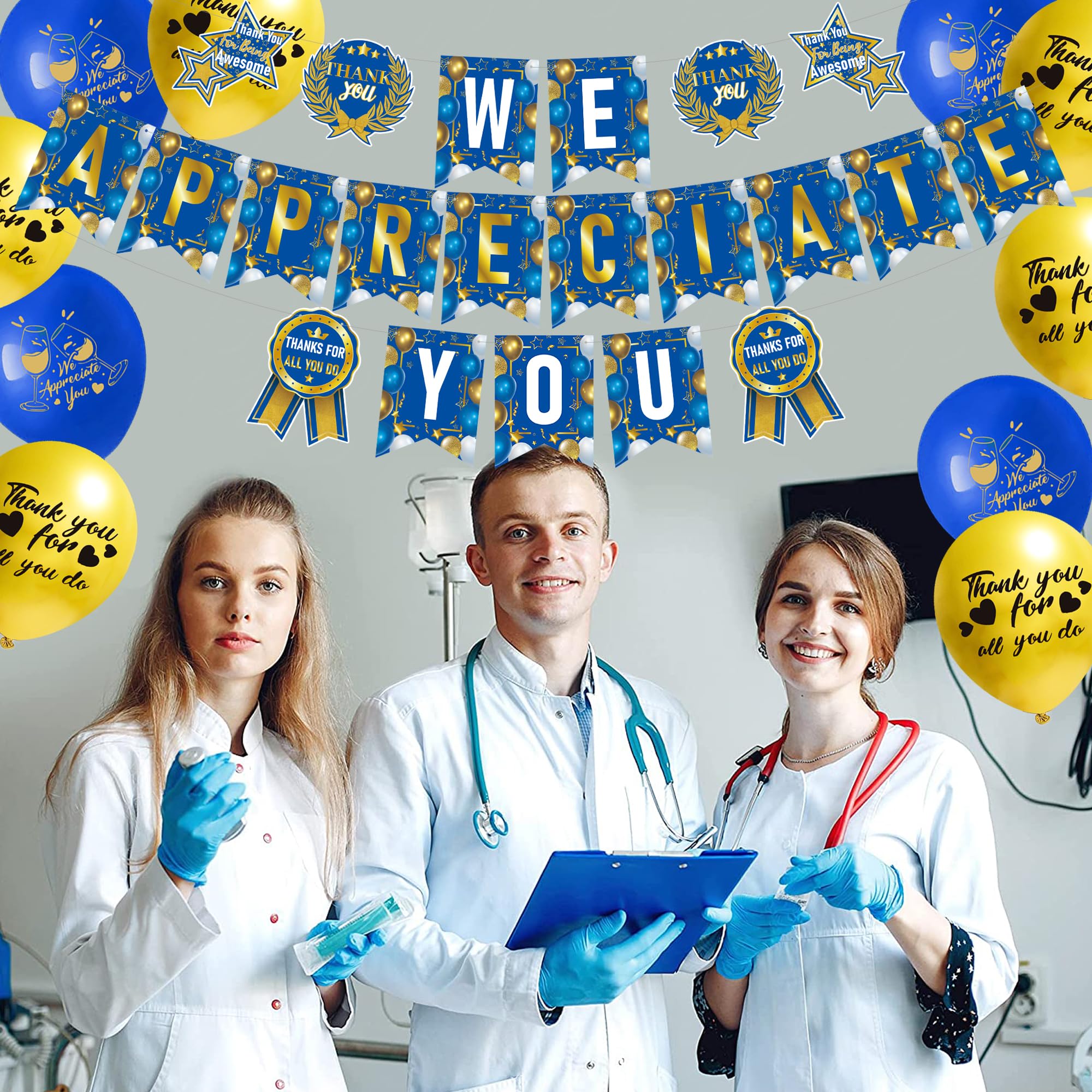 We Appreciate You Banner Thank You Banner Thank You for All You Do Balloons Employee Appreciation Decorations Teacher Doctor Nurse Retirement Appreciation Party Decorations