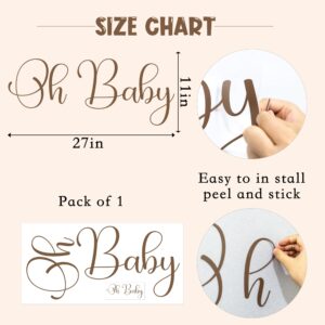 ZAIBIANHAO Oh Baby Shower Party Wall Decal Sign - Balloon Arch Wall Decoration, Gender Reveal Boy, Girl Baby Shower Decorations,Oh Baby Sign Decor (Oh Baby Decal)