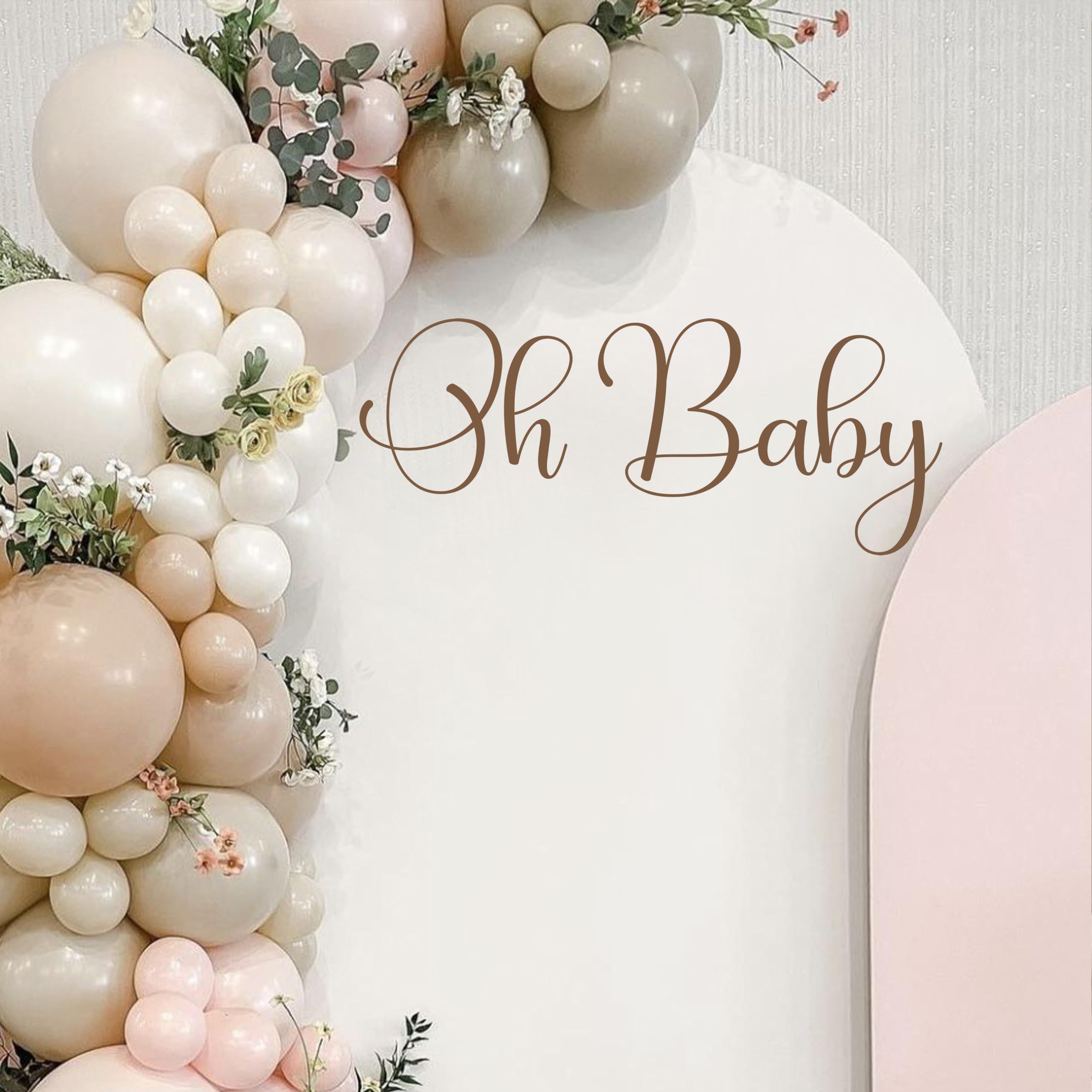 ZAIBIANHAO Oh Baby Shower Party Wall Decal Sign - Balloon Arch Wall Decoration, Gender Reveal Boy, Girl Baby Shower Decorations,Oh Baby Sign Decor (Oh Baby Decal)