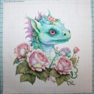 Fabric Panel 8"x8" Dragon 100% Cotton Quilting Panel Square AM1426