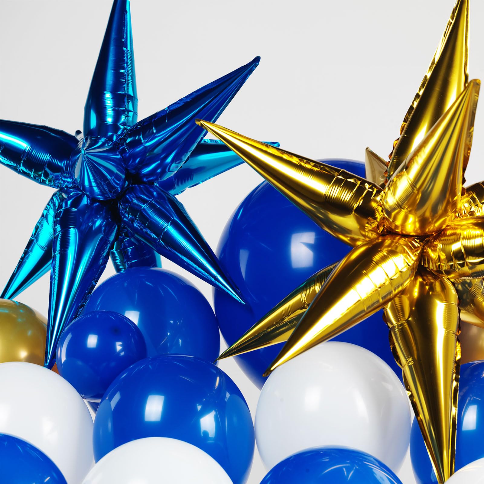 yeewaka royal blue and gold balloon garland arch kit 160pcs with Gold Blue White and Diy star burst balloons for for Boy Baby shower Men birthday 2024 Graduation Ceremony decorations