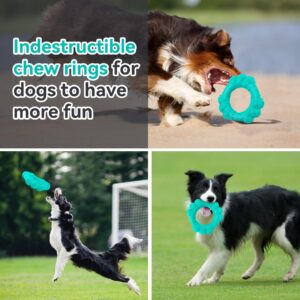 DAOZIJI Indestructible Dog Chew Ring Toys for Aggressive Chewers, Super Chewer Dog Toys for Medium Large Dogs, Puppy Teething Rings for Relax, Interactive Dog Ring Toys, Heavy Duty Dog Teething Toys