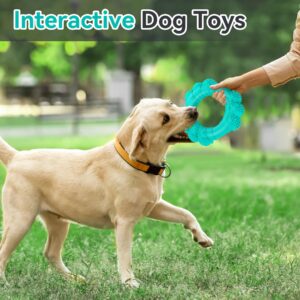 DAOZIJI Indestructible Dog Chew Ring Toys for Aggressive Chewers, Super Chewer Dog Toys for Medium Large Dogs, Puppy Teething Rings for Relax, Interactive Dog Ring Toys, Heavy Duty Dog Teething Toys