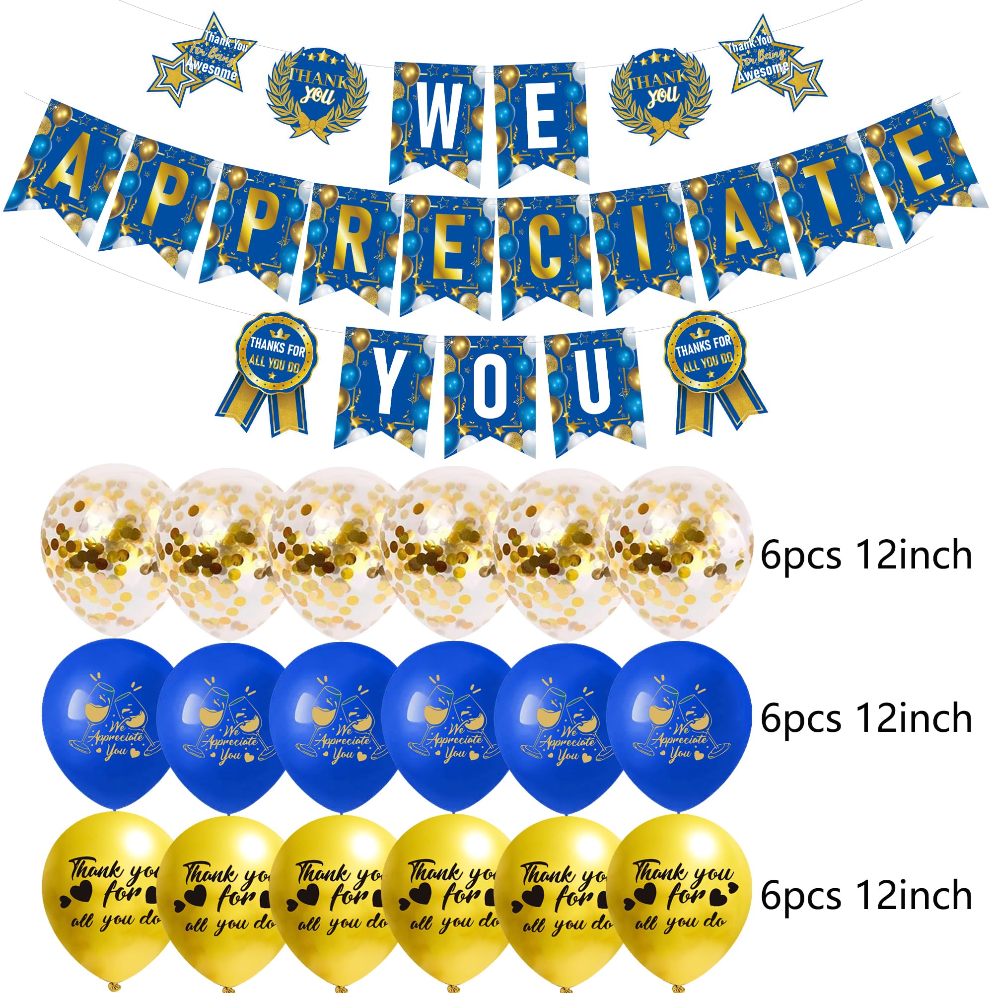 We Appreciate You Banner Thank You Banner Thank You for All You Do Balloons Employee Appreciation Decorations Teacher Doctor Nurse Retirement Appreciation Party Decorations