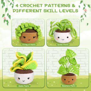 Crochetta Crochet Kit for Beginners, Crochet Starter Kits for Adults with Step-by-Step Video Tutorials, Learn to Crochet Kit Kids, Knitting Craft Supplies, Crochet Plants Indoor Home Decor(40%+ Yarn)