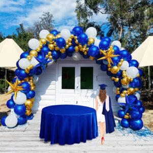 yeewaka royal blue and gold balloon garland arch kit 160pcs with Gold Blue White and Diy star burst balloons for for Boy Baby shower Men birthday 2024 Graduation Ceremony decorations