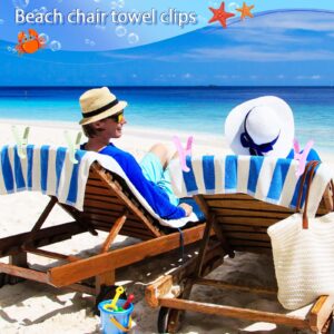 Beach Towel Clips for Chairs Cruise, Large Beach Chair Towel Clips, Non-Slip Pool Chair Towel Clips Strong Grip Towel Clip for Cruise Pool to Keep Your Towel from Blowing Away