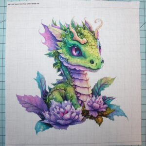 Fabric Panel 8"x8" Dragon 100% Cotton Quilting Panel Square AM1414