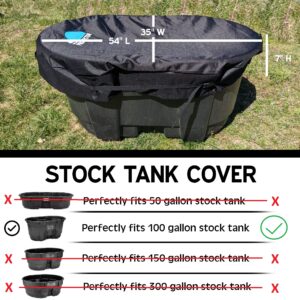 Polar Protector - 100 Gallon Oval Stock Tank Cover and Insulated 5mm Neoprene Slip Bundle Ice Water Bath Waterproof Keeps Tanks Clean and Insulated