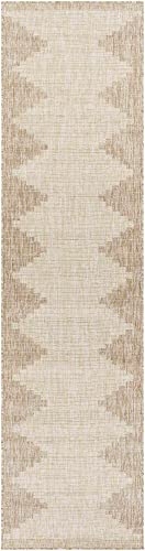 BoutiqueRugs Djugun Moroccan Geometric Area Rug - Outdoor Safe - Performance Rug for Porch, Patio, Entryway - High Traffic Rug - Beige, Cream, Tan, Brown - 2' x 2'11" (2x3 Small Area Rug)