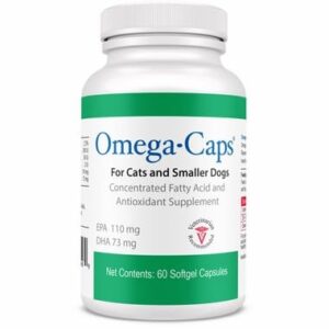 omega-caps for cats and small breeds - omega 3, vitamins, minerals, antioxidants - support immune system, joints, heart, and brain - 60 softgel capsules