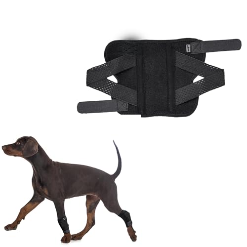 (S/M) Dog Leg Brace for Back Leg, Canine Hock Brace for Rear Legs with Dual Metal Strips, Joint Warps Strong Support Help for Hind Leg Injuries Sprains Arthritis Torn ACL(1Pair)