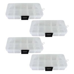 cchude 4 pcs 10 grids removable plastic jewelry boxes clear bead storage boxes small item organizer boxes adjustable divider boxes containers for craft clear black