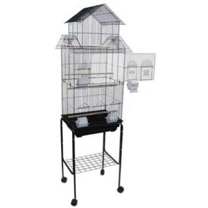 212 main 6844-4814blk pagoda top small bird cage with stand in black